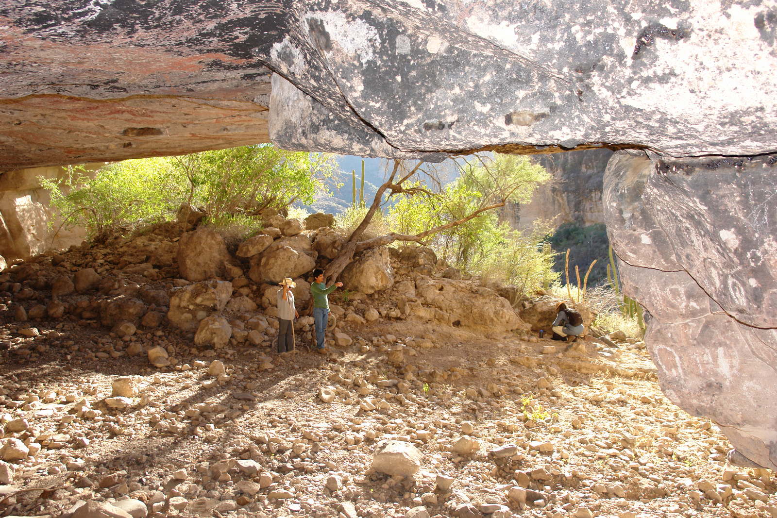 This slideshow shows images from the walls of the cave.   There are petroglyphs and some painting on the walls.