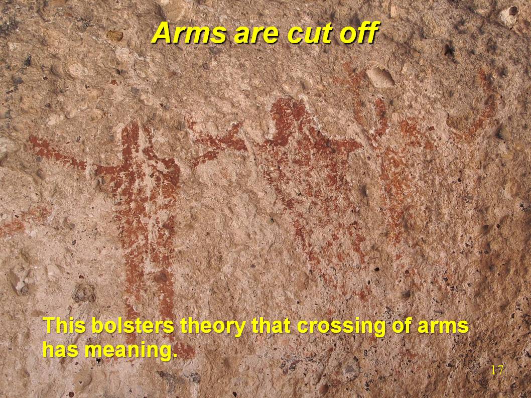 Intentional cutting of the arms bolsters the theory that crossing of arms has meaning.