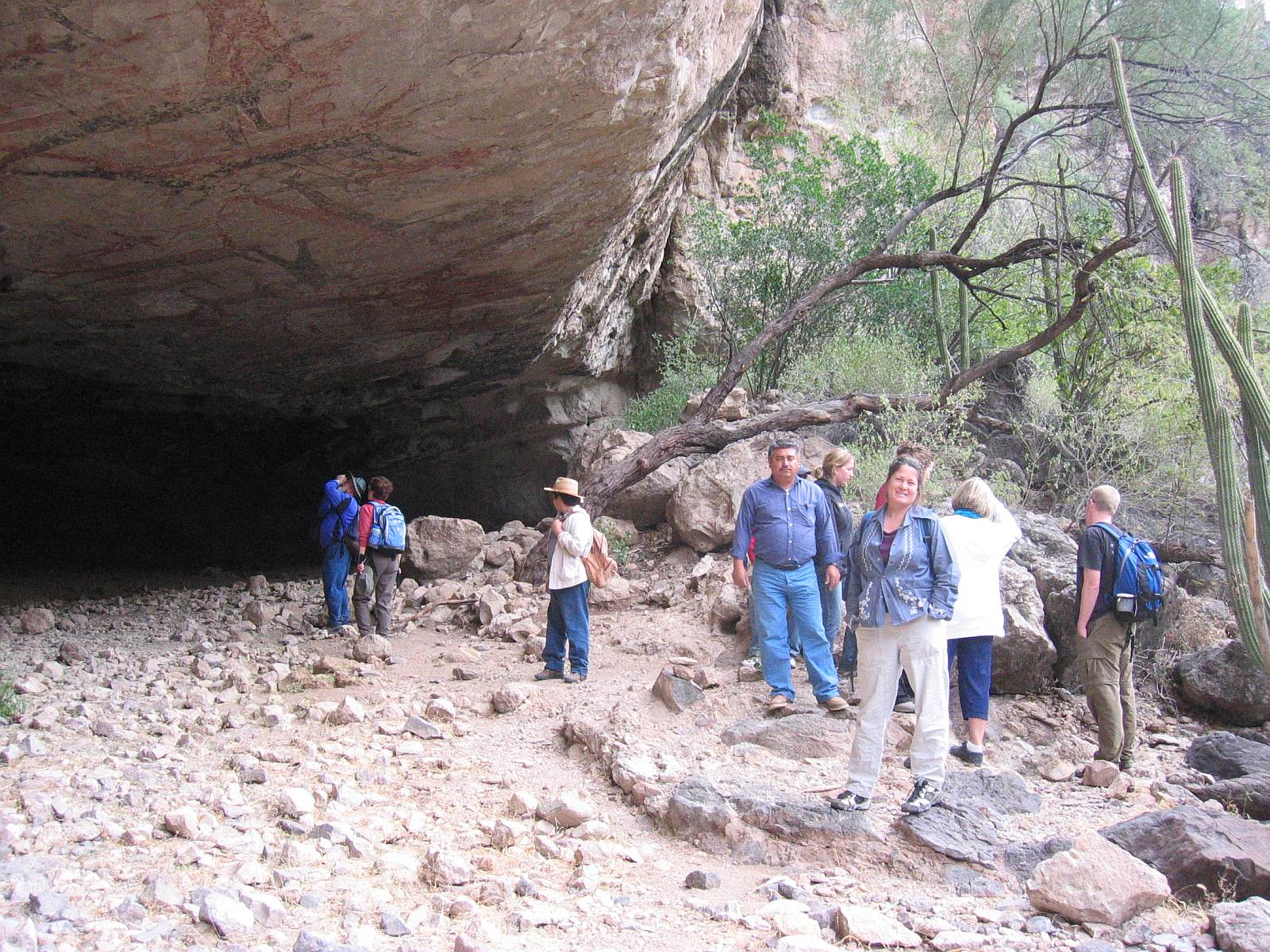 Sheila and I first visited Cueva San Borjitas in 2004.  Our guide Salvador Castro Drew is behind Sheila to the left.