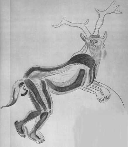 The Sorcerer, Abbe Breuil, "Four Hundred Centuries of Cave Art", 1952